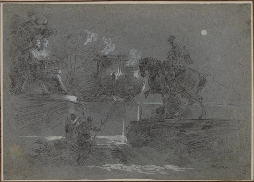 Scultura monumentale in un parco al chiaro di luna - Cleveland Museum of Art